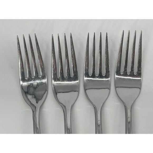 Oneida ICARUS Place Dinner Forks 8” Glossy Stainless Flatware Set Of 4 - Picture 4 of 7